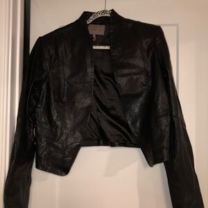 H Halston Heritage  Lamb skin Leather Coat Sz XL